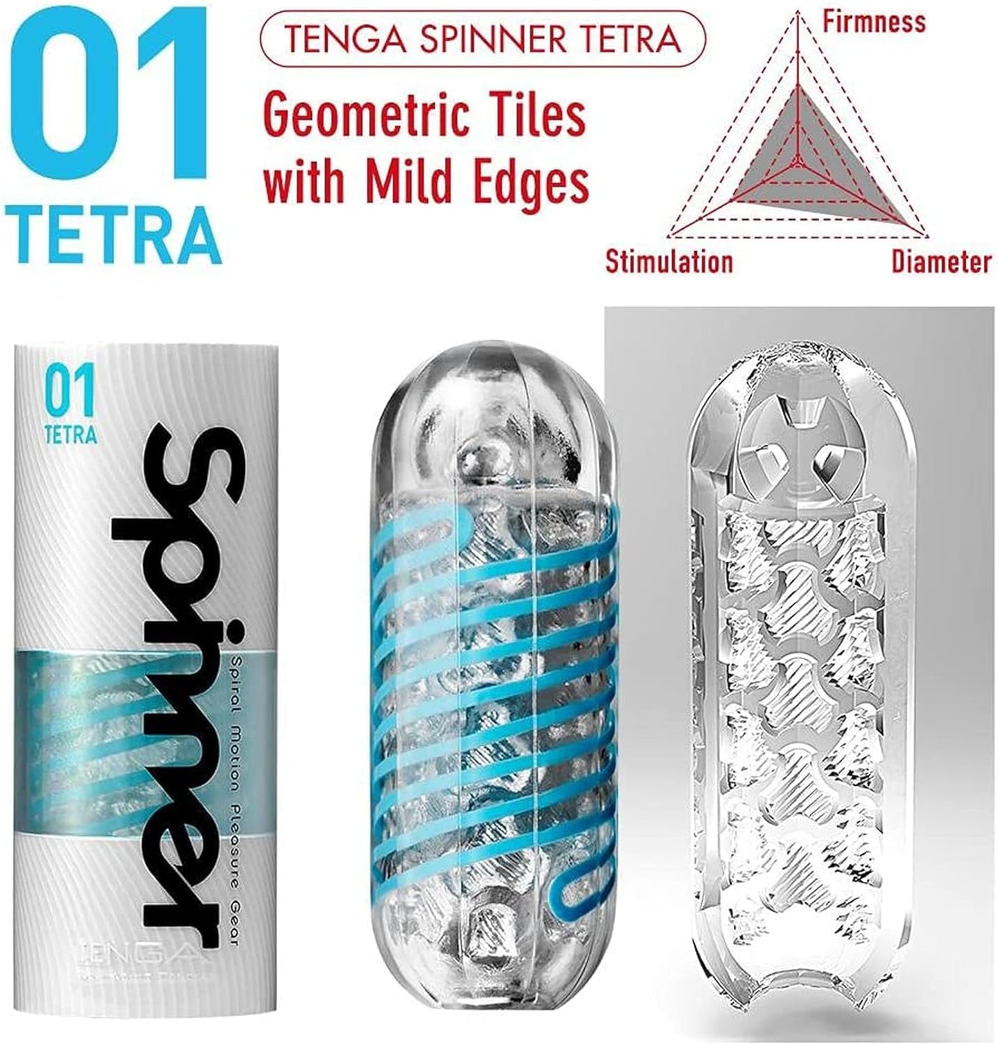 TENGA Spinner Cup Men Masturbator, Reusable Spiral Motion, SPN-00 Tetra