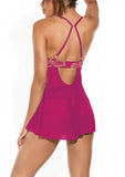 Pink Pussycat Babydoll and Thong - Pink/Rose Gold - Medium