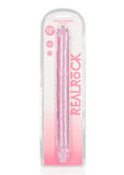 Realrock Crystal Clear Double Dong - Pink - 18in
