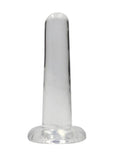 Realrock Crystal Clear Non Realistic Dildo with Suction Cup - Clear - 5.3in