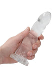 Realrock Crystal Clear Non Realistic Dildo with Suction Cup