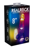 Realrock Vibrating Led Wireless Rechargeable Remote Control Cock with Balls - Clear - 8in