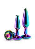 Rear Assets Tapered Trainer Chrome Plated Anal Plugs Kit - Multicolor - 3pc/Set