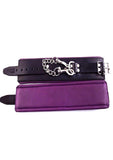 Rouge Padded Leather Adjustable Ankle Cuffs - Black/Purple