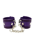 Rouge Plain Leather Adjustable Ankle Cuffs - Purple