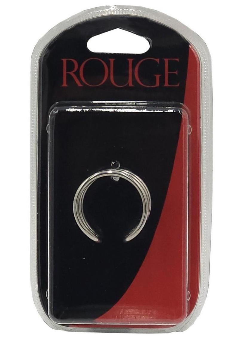 Rouge Stainless Steel Triple Wire Glans Ring - Silver