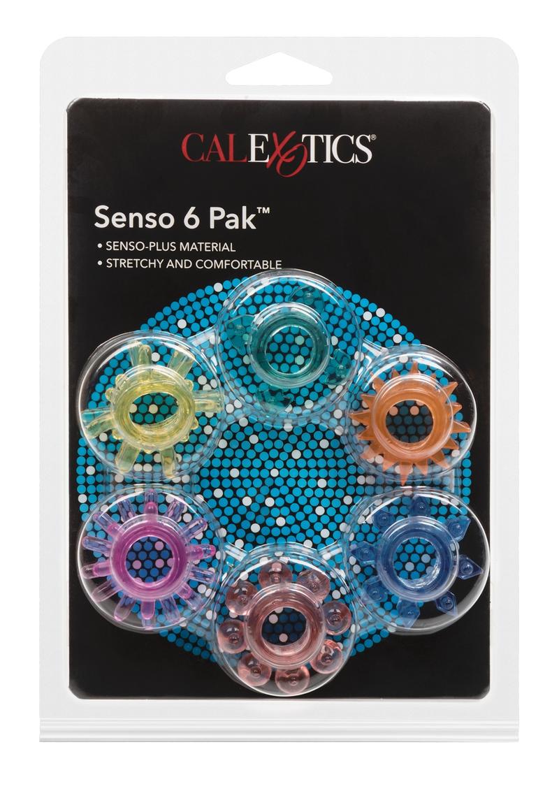 Senso 6 Pack Cock Rings - Assorted Colors - 6 Piece Set