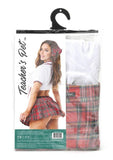 Teacher's Pet Ms. Honor Student Schoolgirl Costume - Red/White - One Size - 4 Piece