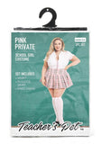 Teacher's Pet Private Schoolgirl Costume - Pink/White - Queen - 3 Piece