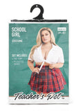 Teacher's Pet Schoolgirl Costume - Red/White - Queen - 2 Piece