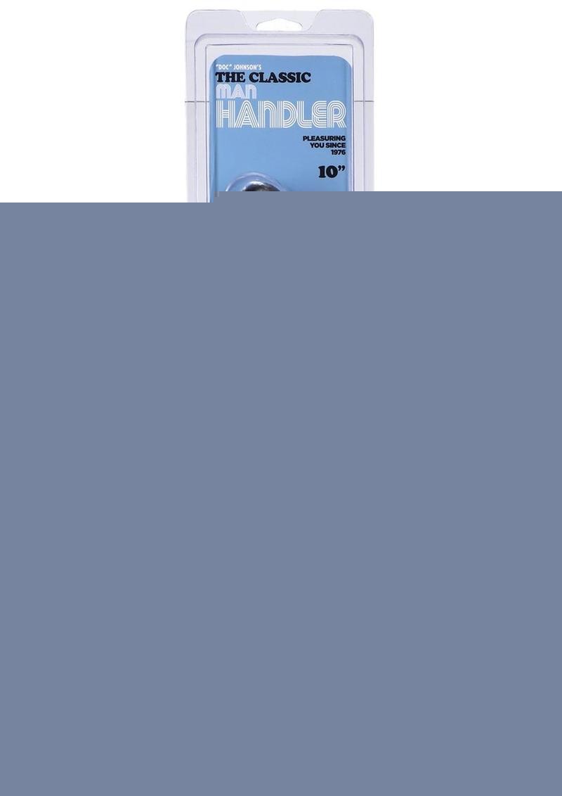 The Manhandler Dildo with Handle - Black - 10in