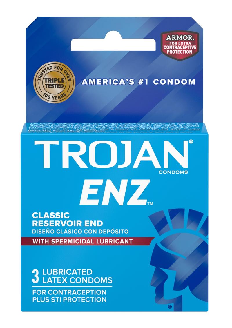 Trojan Enz Condom with Spermicidal Lubricant - 3 Pack