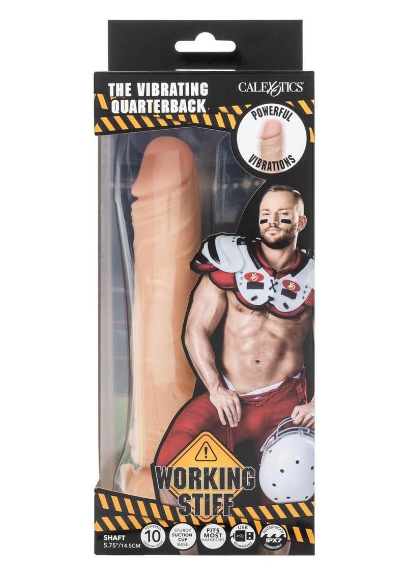 Working Stiff The Vibrating Quarterback Rechargeable Dildo - Vanilla