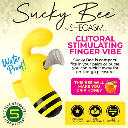 Shegasm Toys - Sucky Bee Silicone Clit Stimulator