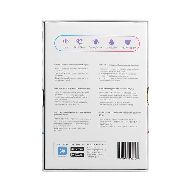 Lovense Hush 2 (Remote-Control Vibrating Butt Plug for Public & Long Distance Play)