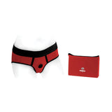 SpareParts Tomboi Nylon Briefs Harness Red/Black Size S