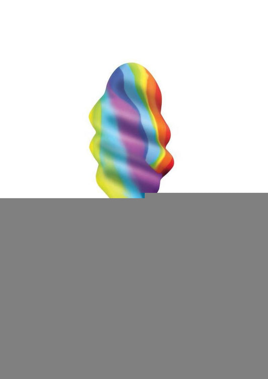 Bang Vibrating Rainbow Butt Plug Silicone Rechargeable - Multicolor