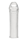 Blue Line Clear Textured Penis Enhancing Sleeve Extension - Clear - 6.5in