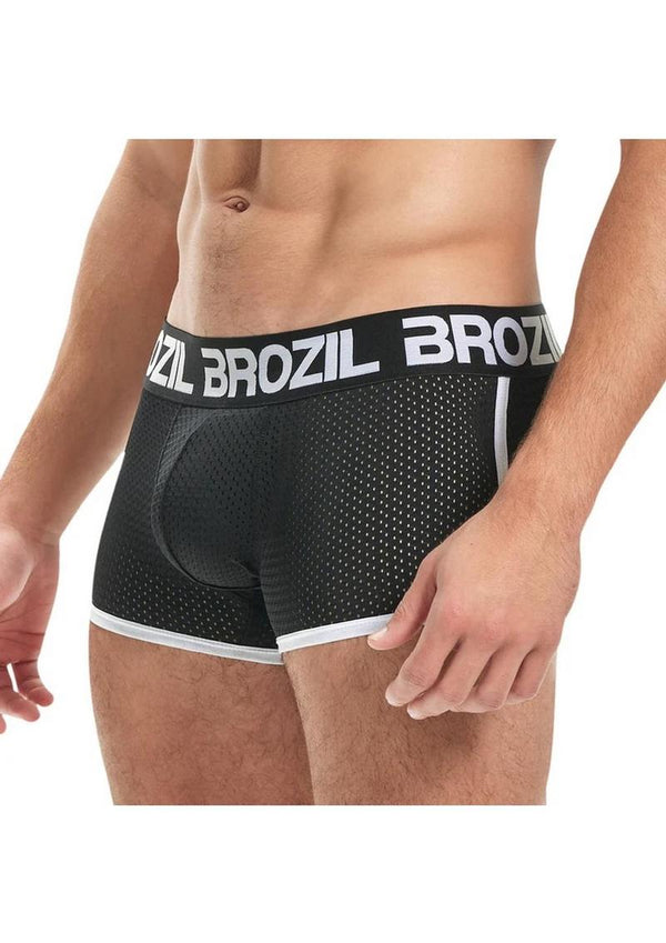 Brozil Ultra Glute and Bulge Enhancing Mesh Trunk - Black - Large/XLarge