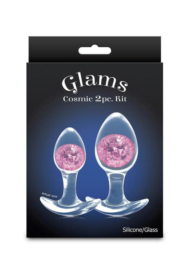Cosmic Glams Silicone Anal Plug Kit - Pink - 2pc/Set