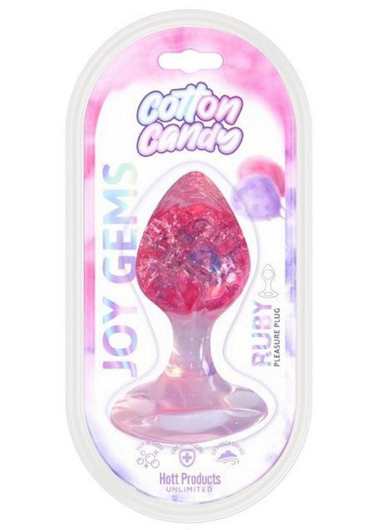 Cotton Candy Joy Gems Silicone Pleasure Plug - Ruby - Red