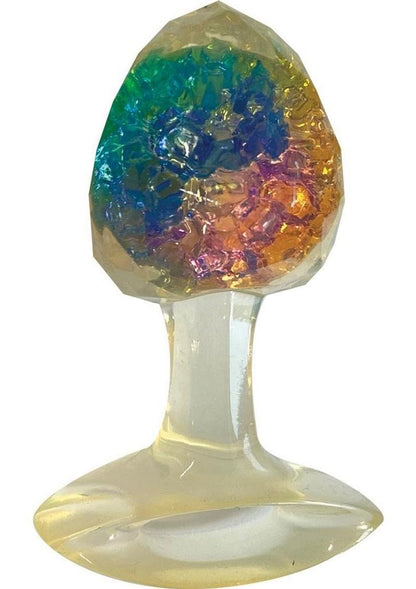 Cotton Candy Joy Gems Silicone Pleasure Anal Plug - Topaz - Multicolor