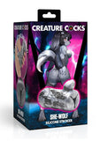 Creature Cocks She-Wolf Silicone Stroker - Black/Silver