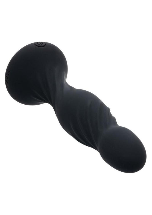 Deep Stud Rechargeable Silicone Reverberating Probe - Black