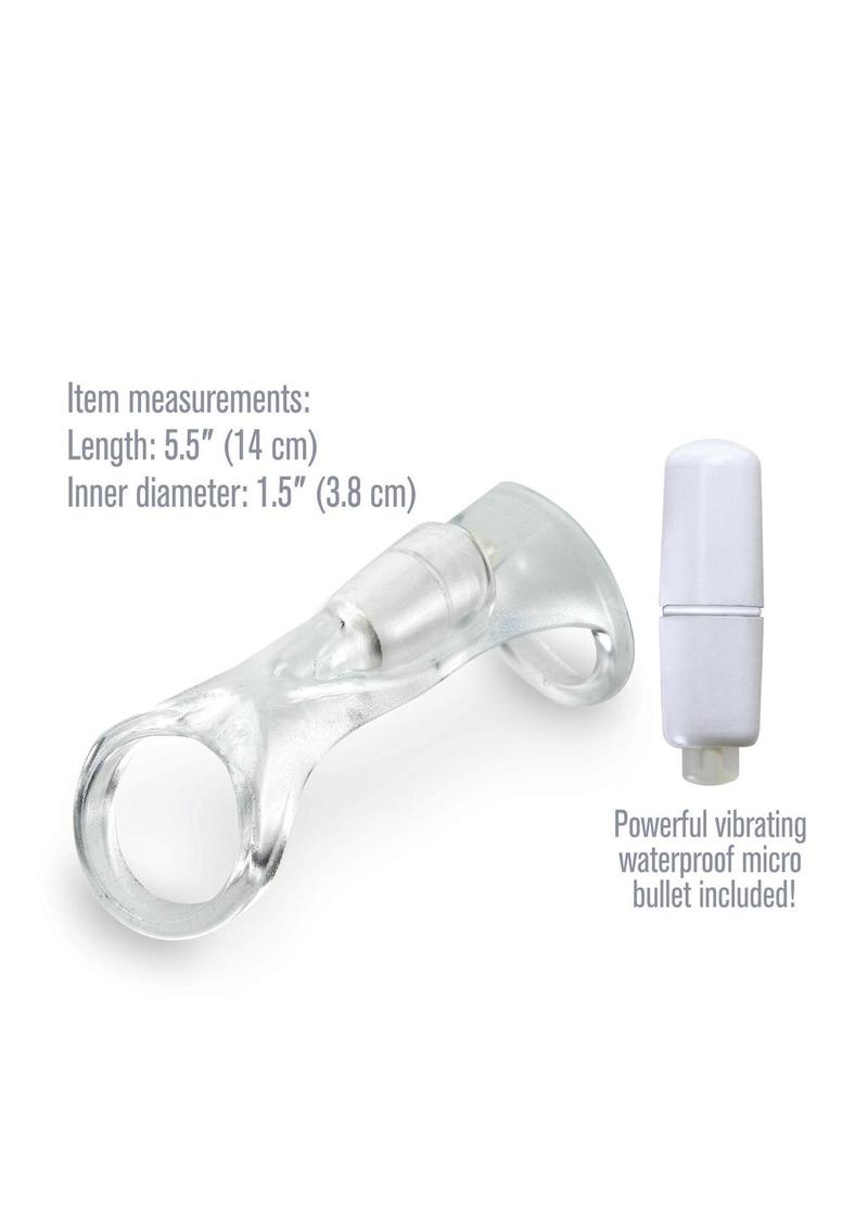 Fantasy X-Tensions Vibrating Cock Sling Sleeve Waterproof - Clear - 5.5in