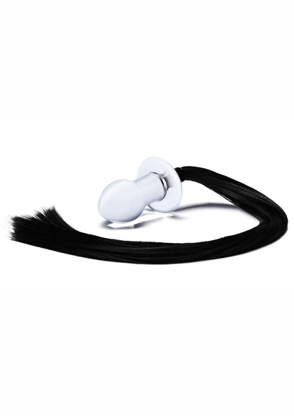 Glas Stallion Butt Plug - Black/Clear