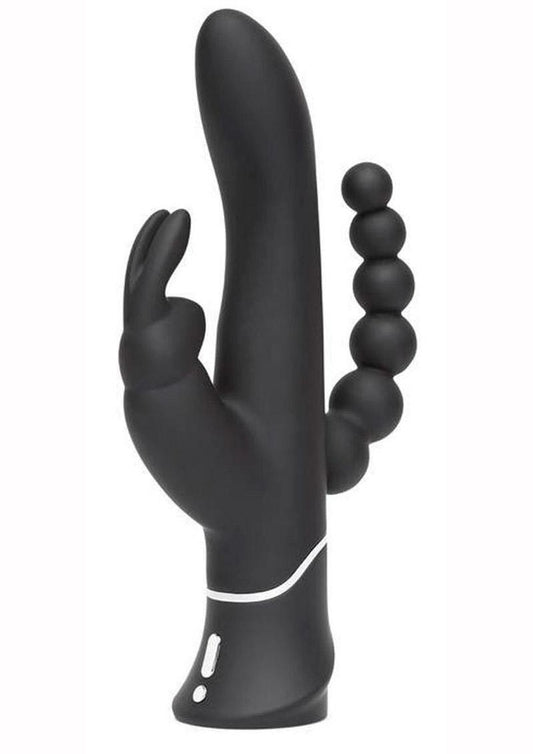 Happy Rabbit Triple Curve Silicone Rabbit Vibrator - Black