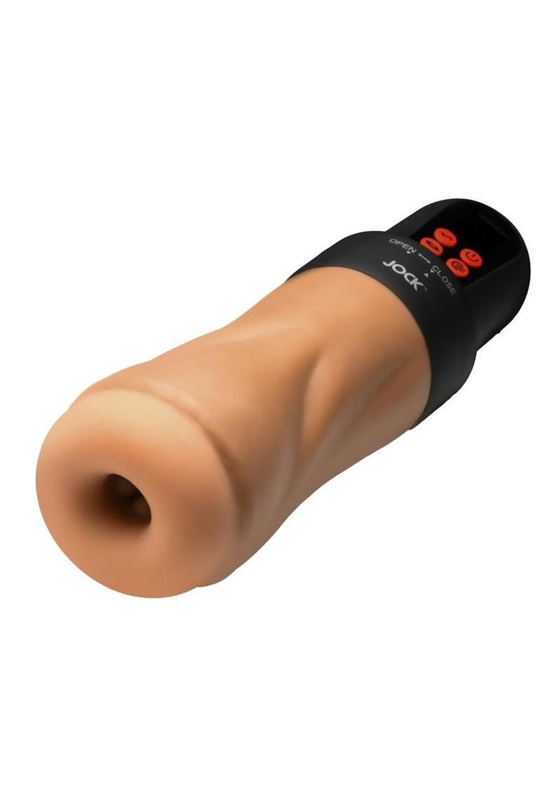 Jock Sucking and Vibrating Rechargeable Masturbator - Vanilla