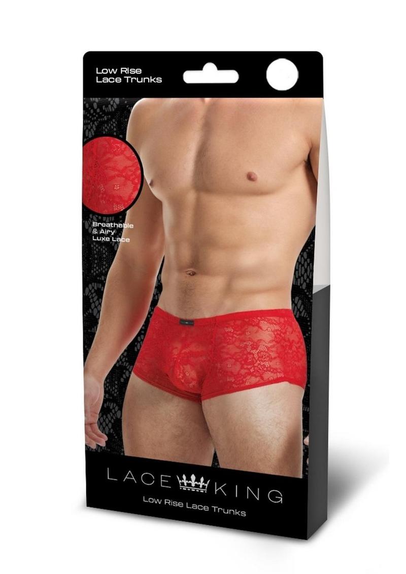 Lace King Lace Trunks - Red - Large/XLarge