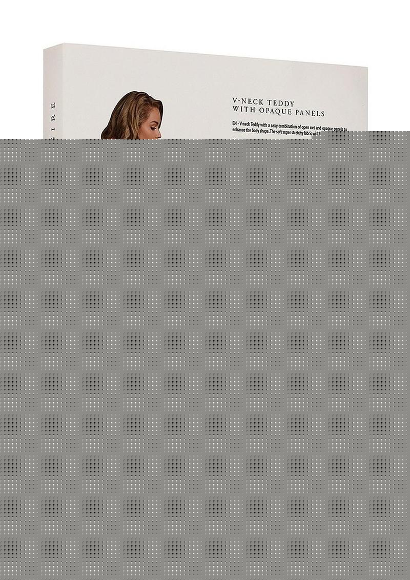 Le Desir V-Neck Teddy with Opaque Panels