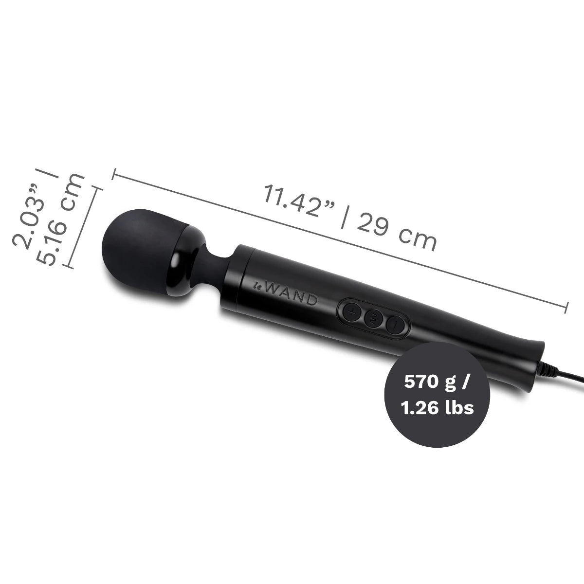 Le Wand Die Cast Plug-In Massager Black