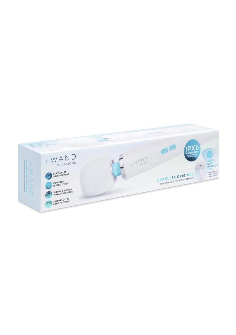Le Wand Classique Rechargeable Silicone Wand Massager - White