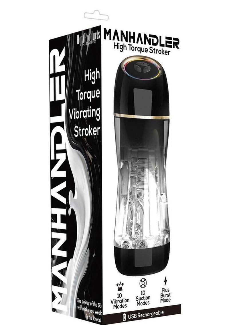 Manhandler Hi Torque Rechargeable Multi-Speed Stroker - Black/Clear