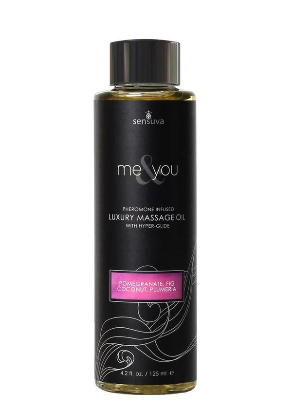 Me and You Pheromone Infused Luxury Massage Oil Pomegranate Fig Coconut Plumeria - 4.2oz