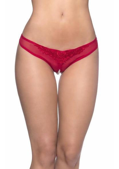 Oh LA LA Cheri Paradise Panty - Red - One Size
