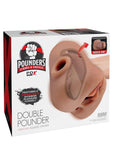 Pdx Plus Double Pounder Vibrating Squeeze Stroker - Pussy and Ass - Caramel