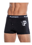 Playboy Mens Varsity Boxer Briefs - Black/White - XXLarge