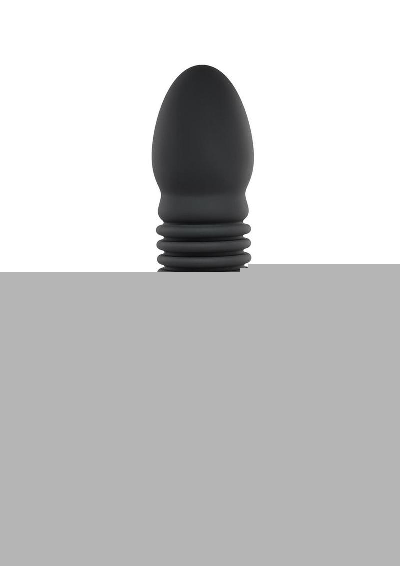 Playboy Trust The Thrust Rechargeable Silicone Thrusting Anal Plug with Remote Control - Black