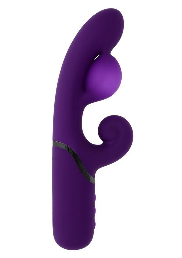 Pleasure Puff Rechargeable Silicone Expandable Rabbit Vibrator - Purple