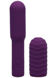 Pocket Rocket Elite Silicone Rechargeable Mini Vibrator with Removable Sleeve - Purple