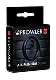 Prowler Red Aluminum Cock Ring - Black/Metal - 50mm