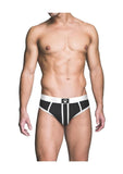 Prowler Red Ass-Less Brief - Black/White - Large