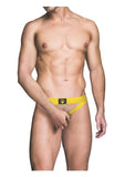 Prowler Red Ass-Less Cock Ring - Black/Yellow - Large