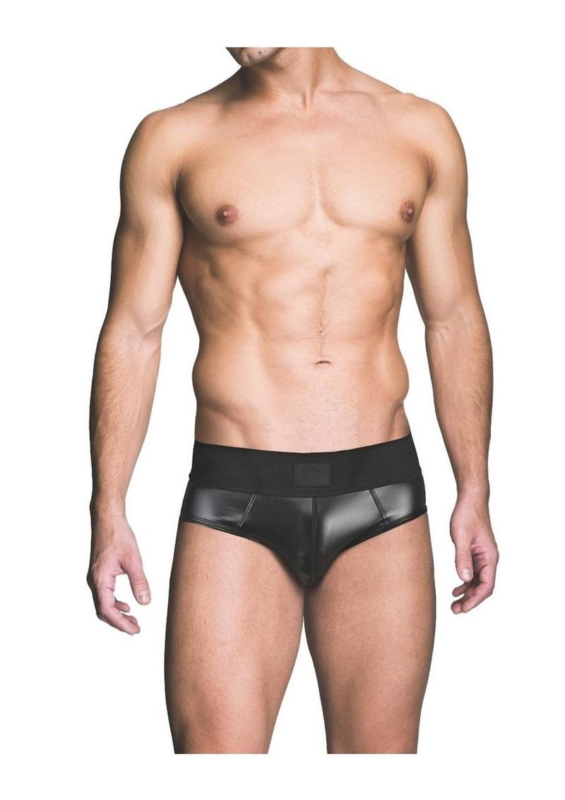 Prowler Red Wetlook Ass-Less Brief - Black - Large