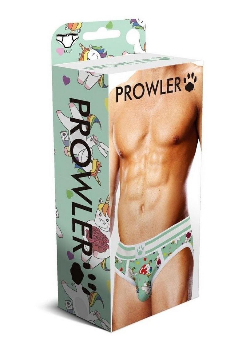 Prowler Unicorn Hearts Brief - Green - Large