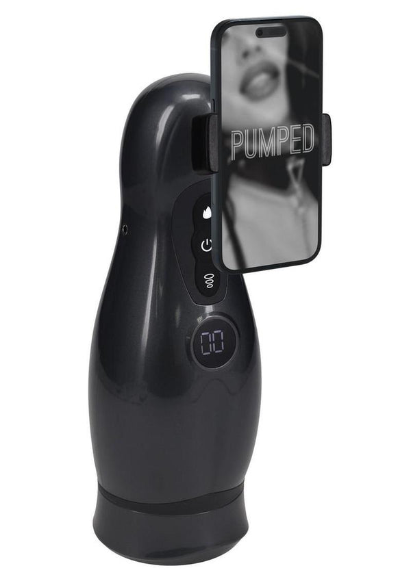 Pumped Virtuo 10 Function Rechargeable Masturbator with Phone Attachment - Grey/Gun Metal